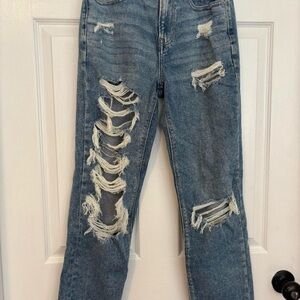 American Eagle Outfitters Ripped Blue Boyfriend Jeans
